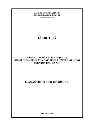 Nâng cao chất lượng dịch vụ khám chữa bệnh của các bệnh viện trung ương trên địa bàn hà nội