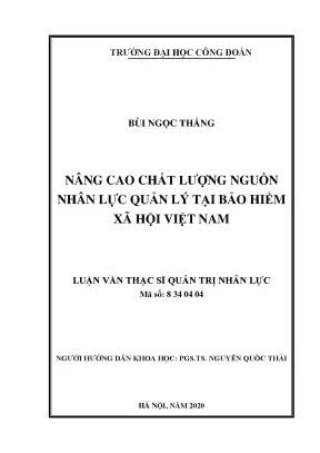 Nâng cao chất lƣợng nguồn nhân lực quản lý tại bảo hiểm xã hội việt nam