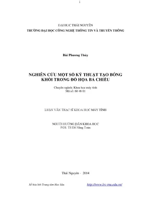 Luận văn thạc sĩ nghiên cứu một số kỹ thuật tạo bóng khối trong đồ họa ba chiều