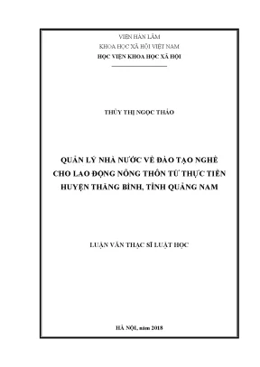 Luận văn thạc sĩ quản lý nhà nước về đào tạo nghề cho lao động nông thôn từ thực tiễn huyện thăng bình tỉnh quảng nam