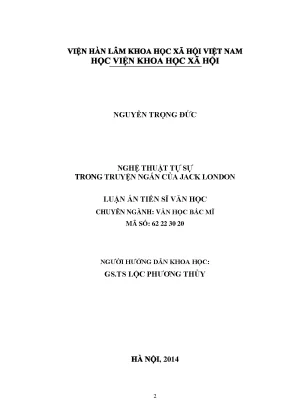 Luận án tiến sĩ nghệ thuật tự sự trong truyện ngắn của jack london