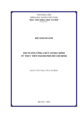 Luận văn thạc sĩ thi tuyển công chức hành chính từ thực tiễn thành phố hồ chí minh