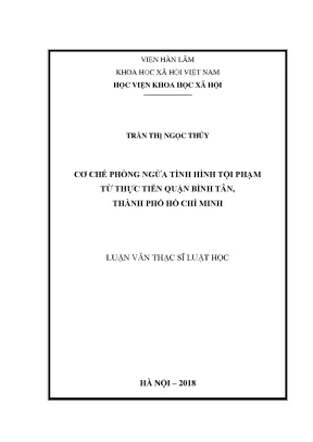 Luận văn thạc sĩ cơ chế phòng ngừa tình hình tội phạm từ thực tiễn quận bình tân thành phố hồ chí minh