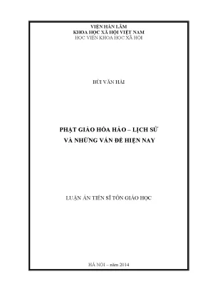 Luận án tiến sĩ phật giáo hòa hảo lịch sử và những vấn đề hiện nay