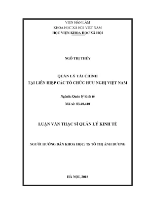 Luận văn thạc sĩ quản lý tài chính tại liên hiệp các tổ chức hữu nghị việt nam