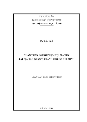 Luận văn thạc sĩ nhân thân người phạm tội ma túy tại địa bàn quận 7 thành phố hồ chí minh