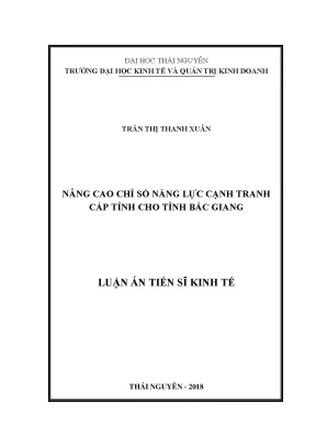 Nâng cao chỉ số năng lực cạnh tranh cấp tỉnh cho tỉnh bắc giang 6682773
