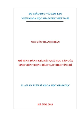 Luận án tiến sĩ mô hình đánh giá kết quả học tập của sinh viên trong đào tạo theo tín chỉ