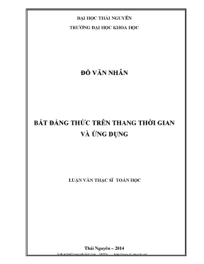 Luận văn thạc sĩ bất đẳng thức trên thang thời gian và ứng dụng