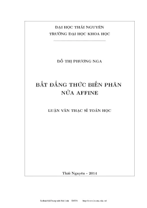 Luận văn thạc sĩ bất đẳng thức biến phân nửa affine