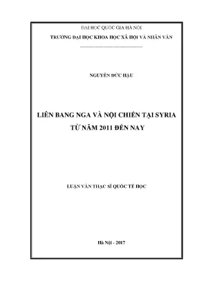 Liên bang nga và nội chiến tại syria từ năm 2011 đến nay
