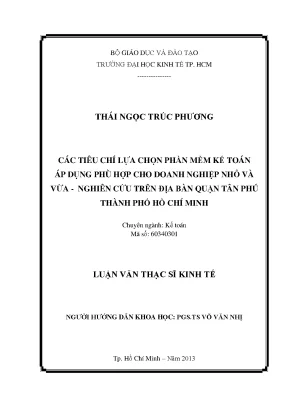 Các tiêu chí lựa chọn phần mềm kế toán áp dụng phù hợp cho doanh nghiệp nhỏ và vừa