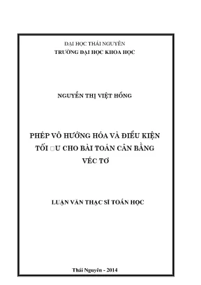 Luận văn thạc sĩ phép vô hướng hóa và điều kiện tối ưu cho bài toán cân bằng véc tơ
