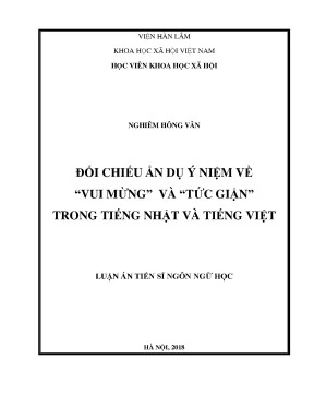 Luận án tiến sĩ đối chiếu ẩn dụ ý niệm về vui mừng và tức giận trong tiếng nhật và tiếng việt