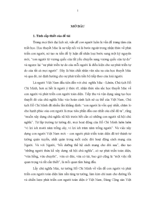 Luận án tiến sĩ vấn đề phát triển con người toàn diện ở việt nam hiện nay