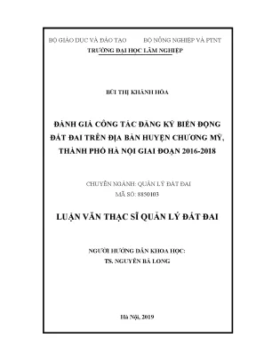 Đánh giá công tác đăng ký biến động đất đai trên địa bàn huyện chƣơng mỹ thành phố hà nội