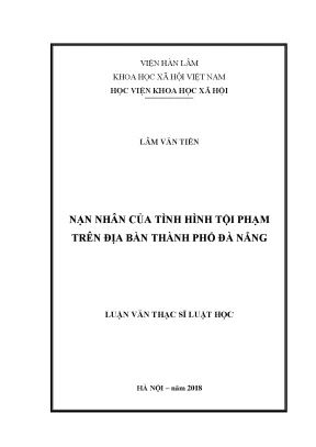 Luận văn thạc sĩ nạn nhân của tình hình tội phạm trên địa bàn thành phố đà nẵng