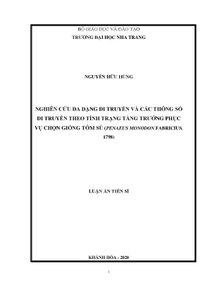 Đa dạng di truyền và các thông số di truyền theo tính trạng tăng trưởng phục vụ chọn giống tôm sú