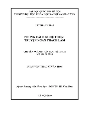 Phong cách nghệ thuật truyện ngắn thạch lam luận văn ths văn học 6793262