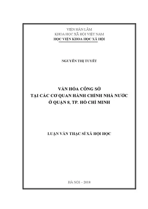 Luận văn thạc sĩ văn hóa công sở tại các cơ quan hành chính nhà nước ở quận 8 thành phố hồ chí minh