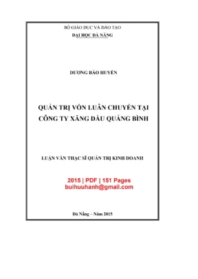 Luận văn thạc sĩ quản trị kinh doanh quản trị vốn luân chuyển tại công ty xăng dầu quảng bình