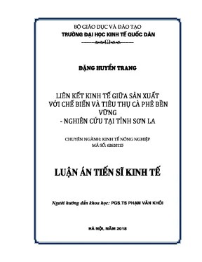 Luận án tiến sĩ liên kết kinh tế giữa sản xuất với chế biến và tiêu thụ cà phê bền vững nghiên cứu tại tỉnh sơn la
