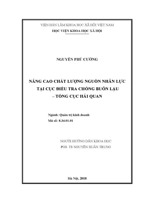 Luận văn thạc sĩ nâng cao năng lực cho lực lượng hải quan chuyên trách chống buôn lậu đến năm 2020