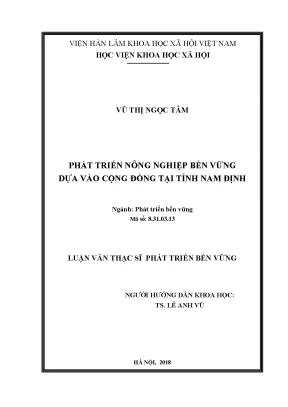 Luận văn thạc sĩ phát triển nông nghiệp bền vững dựa vào cộng đồng tại tỉnh nam định