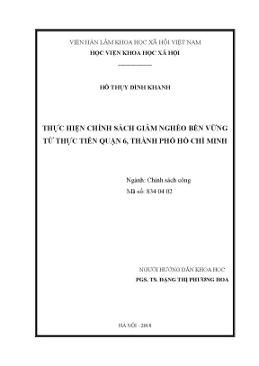 Luận văn thạc sĩ thực hiện chính sách giảm nghèo bền vững từ thực tiễn quận 6 thành phố hồ chí minh