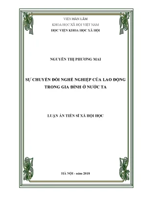 Luận án tiến sĩ sự chuyển đổi nghề nghiệp của lao động trong gia đình ở nước ta