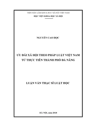Luận văn thạc sĩ ưu đãi xã hội theo pháp luật việt nam từ thực tiễn thành phố đà nẵng