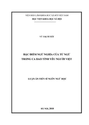 Luận án tiến sĩ đặc điểm ngữ nghĩa của từ ngữ trong ca dao tình yêu người việt