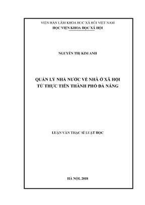 Luận văn thạc sĩ quản lý nhà nước về nhà ở xã hội từ thực tiễn thành phố đà nẵng