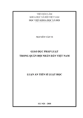 Luận án tiến sĩ giáo dục pháp luật trong quân đội nhân dân việt nam