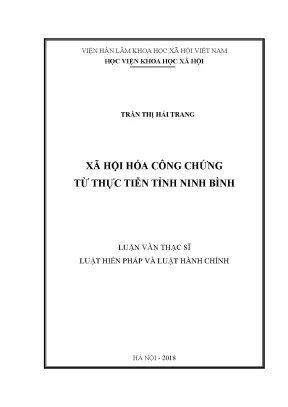 Luận văn thạc sĩ xã hội hóa công chứng từ thực tiễn tỉnh ninh bình