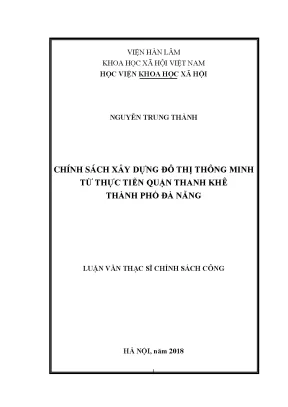 Luận văn thạc sĩ chính sách xây dựng đô thị thông minh từ thực tiễn quận thanh khê thành phố đà nẵng