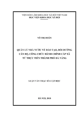 Luận văn thạc sĩ quản lý nhà nước về đào tạo bồi dưỡng cán bộ công chức hành chính cấp xã từ thực tiễn thành phố đà nẵng