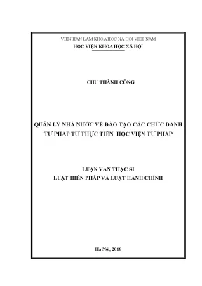 Luận văn thạc sĩ tổ chức hệ thống tòa án quân sự ở việt nam hiện nay