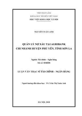 Luận văn thạc sĩ quản lý nợ xấu tại agribank chi nhánh huyện phù yên tỉnh sơn la