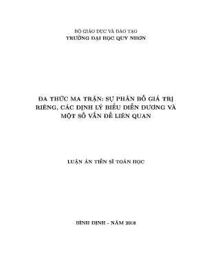 Luận án tiến sĩ đa thức ma trận sự phân bố giá trị riêng các định lý biểu diễn dương và một số vấn đề liên quan
