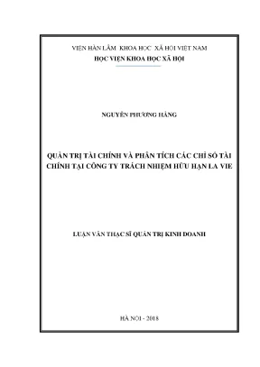 Luận văn thạc sĩ quản trị tài chính và phân tích các chỉ số tài chính tại công ty trách nhiệm hữu hạn lavie