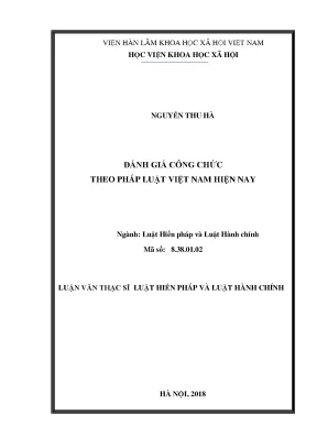 Luận văn thạc sĩ đánh giá công chức theo pháp luật việt nam hiện nay