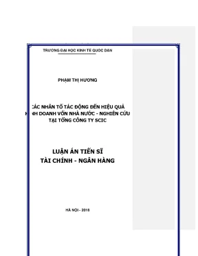 Luận án tiến sĩ các nhân tố tác động đến hiệu quả kinh doanh vốn nhà nước nghiên cứu tại tổng công ty scic