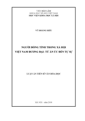 Luận án tiến sĩ người đồng tính trong xã hội việt nam đương đại từ ẩn ức đến tự sự