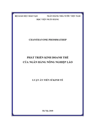 Luận án tiến sĩ phát triển kinh doanh thẻ của ngân hàng nông nghiệp lào