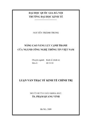 Luận văn thạc sĩ nâng cao năng lực cạnh tranh của ngành công nghệ thông tin việt nam