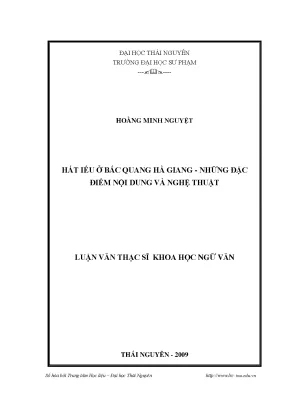 Luận văn thạc sĩ hát iếu ở bắc quang hà giang những đặc điểm nội dung và nghệ thuật