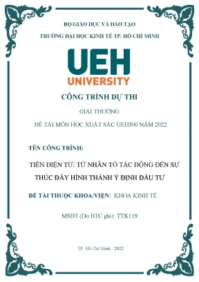 Tiền điện tử từ nhân tố tác động đến sự thúc đẩy hình thành ý định đầu tư