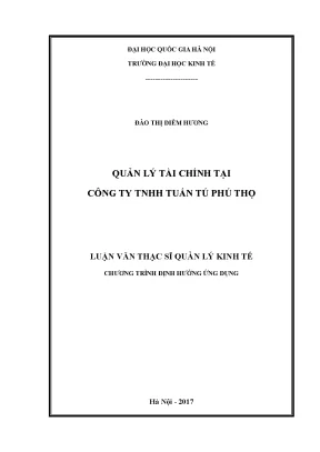 Luận văn thạc sĩ quản lý tài chính tại công ty tnhh tuấn tú phú thọ