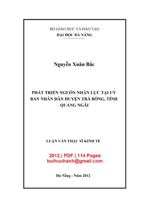 Luận văn thạc sĩ quản trị kinh doanh phát triển nguồn nhân lực tại ủy ban nhân dân huyện trà bồng tỉnh quảng ngãi